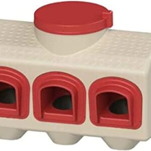 OverEZ Chicken Feeder - Holds 50 Pounds of Feed - Inside or Outside Hen Coop - Large Gravity Fed Automatic Poultry Dispenser - No Waste Rainproof Design