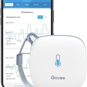Govee Smart Thermometer Hygrometer, WiFi Humidity Temperature Sensor with App Notification Alert, 2 Years Free Data Storage Export, Wireless Remote Monitor for Room Greenhouse Incubator Wine Cellar