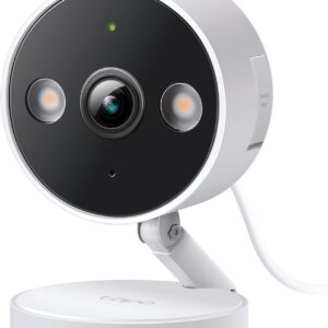 Tapo 2K QHD Security Camera Indoor/Outdoor, 2024 PCMag Editor's Choice, Color Night Vision, Free Person/Pet/Vehicle Detection, Baby Monitor, Local/Cloud Storage, IP66, Dual-Spotlight, Plug-in(C120)
