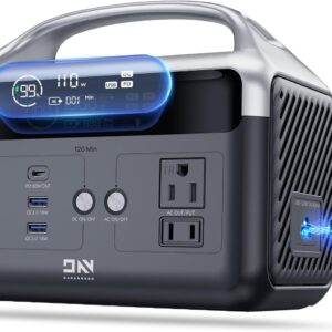 DaranEner Portable Power Station 60,000mAh, 192Wh LiFePO4 Battery Backup w/2 300W (Surge 600W) AC Outlets, 2H Fast Charging, Power Bank for Hurricane Emergency/Home/Outdoor Camping/RVs Use