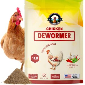 Chicken Dewormer Powder, All-Natural Health Formula, 1LB Pouch, US-Made,Safe for Eggs, Effective for All Ages & Sizes, Chicken Wormer, Prevents and Relieves Worm, Poultry Medicine Supplies