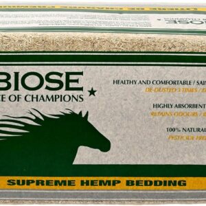 High Grade French Hemp Bedding, 44lb (400L) Jumbo Bulk Bag of Extremely Low Dust Shavings for Horses, Chickens, Small Animals, Rats, Guinea Pigs, Bunny Rabbits, Reptiles, Good Chicken Coop Bedding
