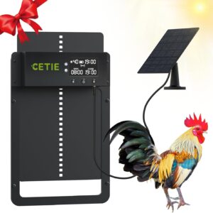 Automatic Chicken Coop Door,Chicken Coop Door with LCD Display,Multi-Modes for Chicken Door,Run Chicken Automatic Door with Anti-Pinch Feature,Solar Chicken Coop with Timer & Light Sensor