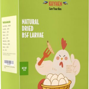 KAYHEN Dried Black Soldier Fly Larvae 10LB Non-GMO BSF Larvae for Chickens More Calcium Than Mealworms High-Protein Chickens Treats for Layer Hens Wild Birds Ducks