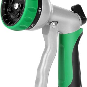 RESTMO Garden Hose Nozzle, Heavy Duty Metal Water Hose Nozzle with 7 Adjustable Spray Patterns, High Pressure Hand Sprayer with Flow Control for Watering Plants & Lawns, Washing Cars & Pets