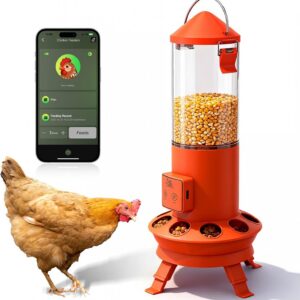 Automatic Chicken Feeder, Smart Chicken Coop Accessories, APP Smart Remote Control Chicken Feeders No Waste, Preset Feeder Schedule, 9 Chicken Feeder Port, Professional Poultry Feeding Equipment