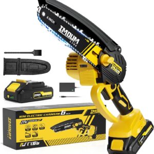 6-Inch Mini Chainsaw Cordless, 21V 2.0Ah Battery Powered Electric Pruning Saw, One-Hand Chain Saw for Tree Trimming, Lightweight, Small and Easy Control for Seniors, Women, Beginners & Yard Work