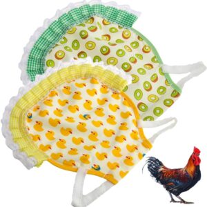 2PCS Hen Saddle Apron,Waterproof Chicken Saddle Hen Apron with Elastic Chicken Jacket Straps Hen Apron Poultry Protector Wing Back Protector Print Feather Protective Jacket Hens Supplies