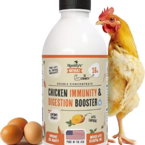 Roosty's Naturals Chicken Immunity & Digestion Booster | Chicken Digestion Supplements | Omega-3 Vitamins and Supplements | Poultry Vitamins for Chickens