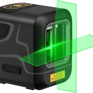 Fanttik D2 Pocket Green Laser Level, 100 ft Self-Leveling Cross Line Laser, Type-C Rechargeable, Rotatable 360 Degree, Pulse Mode, Magnetic Bracket, Carrying Pouch, for Picture Hanging and Home DIY