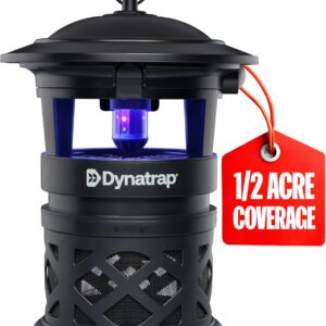 Dynatrap DT1130SR 1/2 Acre Mosquito & Flying Insect Outdoor Trap and Killer – Kills Mosquitoes, Flies, Wasps, Gnats, & Other Flying Insects - Bug Zapper Alternative – Black