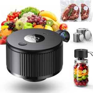 Electric Mason Jar Vacuum Sealer Kit, [2026 Upgraded] Automatic Cordless Jar Sealer for Wide & Regular Mouth Jars, One-Touch Food Saver for Canning, Homesteading & Meal Prep