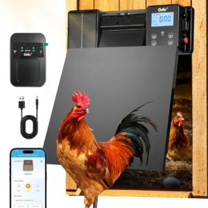 Ortis Solar Powered WiFi Automatic Chicken Coop Door - Patented Anti-Pinch Frameless Design Eliminates Jamming, Remote App & Astronomical Control, IP65 Rated for Rain & Snow